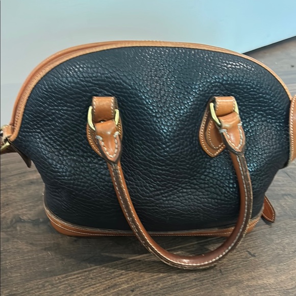 Dooney & Bourke Black and Tan Leather Satchel - Picture 4 of 11